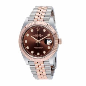 Rolex Datejust 41 126331 Super Clone : Everose Rolesor Chocolate Diamond Dial