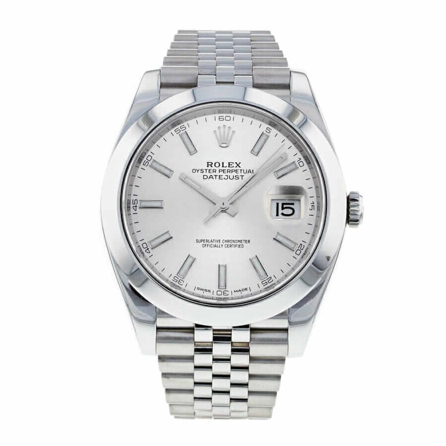Rolex Datejust 41 126334 Super Clone : White Rolesor Fluted Bezel Silver Dial