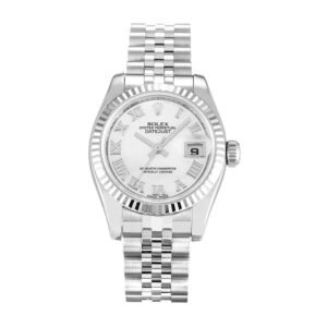 Rolex Lady-Datejust 179174 Super Clone : 26mm White Rolesor Roman Dial