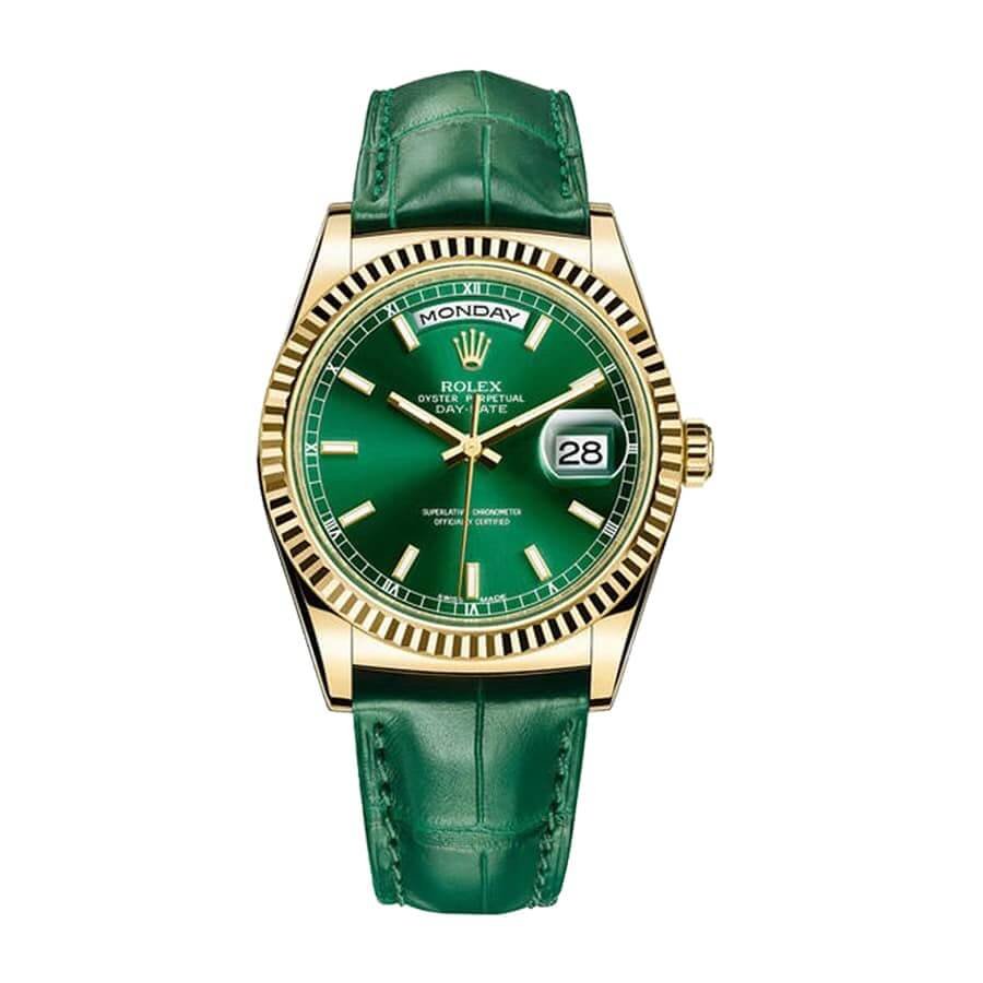 Rolex Day-Date 40 228238 Super Clone : 40mm Yellow Gold Green Dial