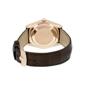 Rolex Day-Date 118135 V5 Brown Dial Super Clone : 36mm Everose Gold President with Caliber 3155 and Leather Strap