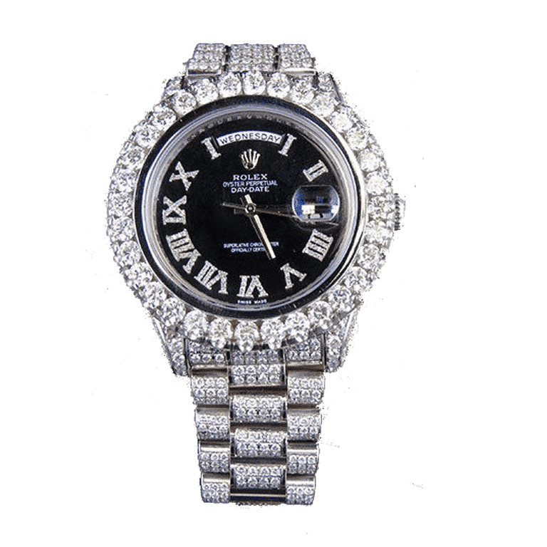 Rolex Day-Date 218239 Super Clone Fully Iced Out: 41mm White Gold Diamond President