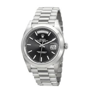 Rolex Day-Date 36 128239 Super Clone : 36mm White Gold Diagonal Black Dial
