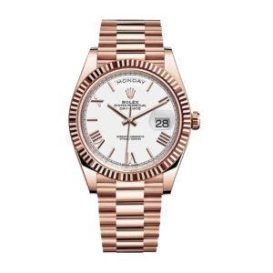 Rolex Day-Date 228235 KW Super Clone : 40mm Everose Gold White Dial with Caliber 3255