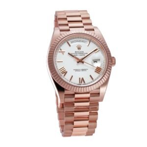 Rolex Day-Date 228235 KW Super Clone : 40mm Everose Gold White Dial with Caliber 3255
