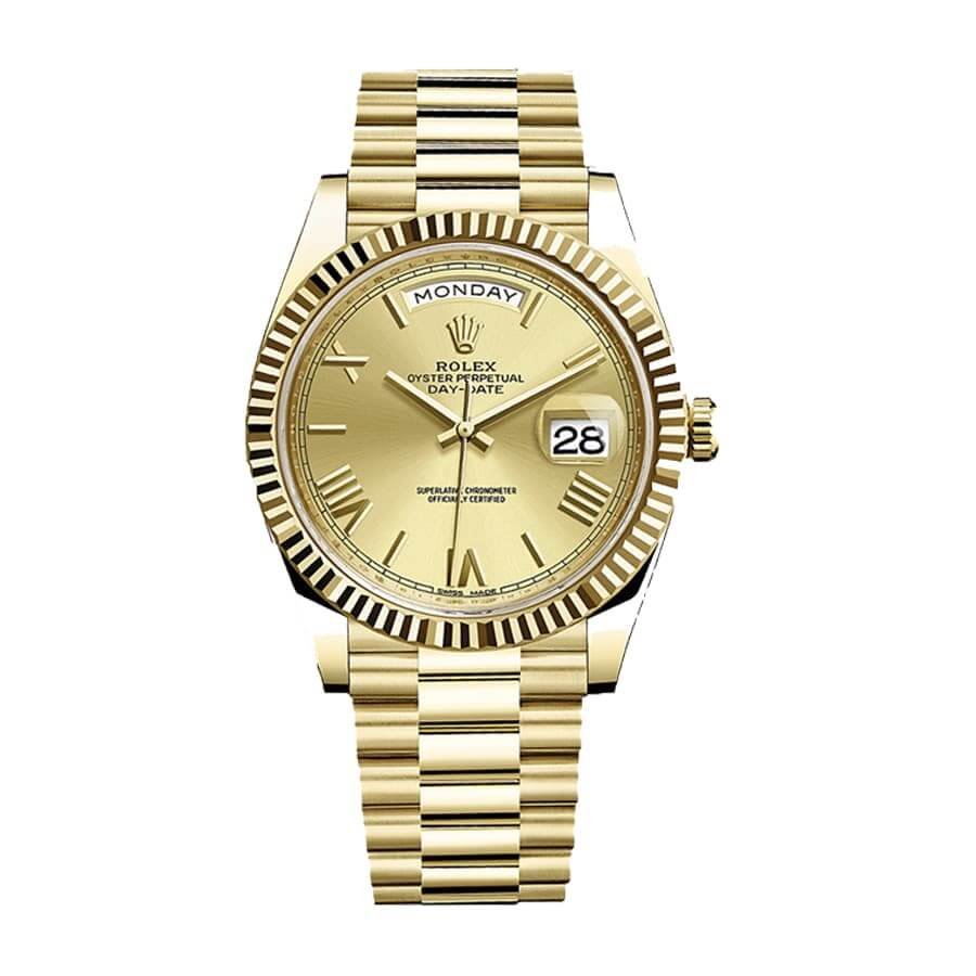 Rolex Day-Date 40 228238-0007 Super Clone : 40mm Yellow Gold Champagne Dial