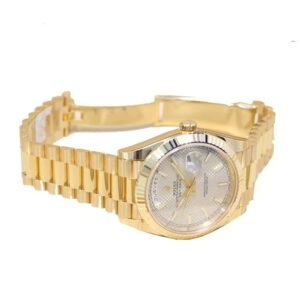 Rolex Day-Date 36 128239 Super Clone : 36mm White Gold Silver Diagonal Dial