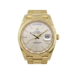 Rolex Day-Date 36 128239 Super Clone : 36mm White Gold Silver Diagonal Dial
