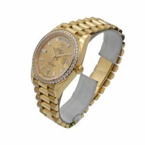 Rolex Day-Date 228348RBR KW Super Clone: 40mm Yellow Gold Diamond Bezel Champagne Dial President