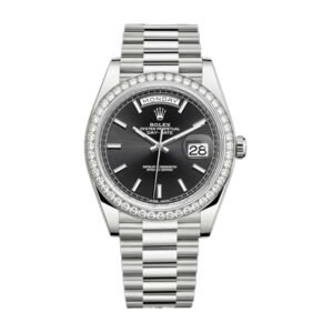 Rolex Day-Date 40 228238 Super Clone : 40mm Yellow Gold Black Diamond Dial