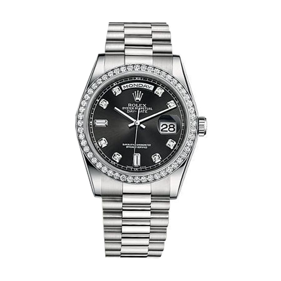 Rolex Day-Date 40 228239 Super Clone : 40mm White Gold White Diamond Dial