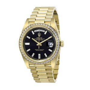 Rolex Day-Date 228398TBR Super Clone : 40mm Yellow Gold Diamond Bezel Black Dial