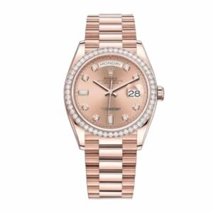 Rolex Day-Date 36 128235 Super Clone : 36mm Everose Gold Pink Diamond Dial