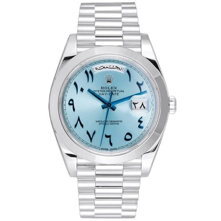 Rolex Day-Date 40 228206 Ice Blue Arabic Dial Platinum Super Clone
