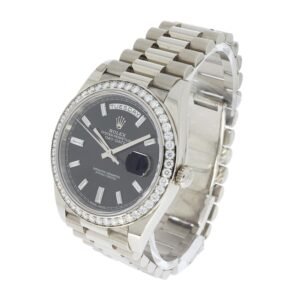 Rolex Day-Date 40 228238 Super Clone : 40mm Yellow Gold Black Diamond Dial