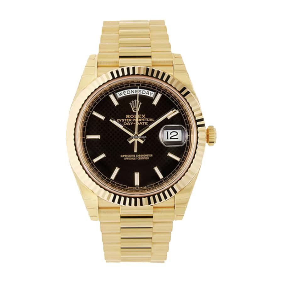 Rolex Day-Date 40 228235 Super Clone : 40mm Everose Gold Black Dial