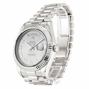 Rolex Day-Date II 218239 Super Clone : 41mm White Gold Grey Roman Numeral Dial