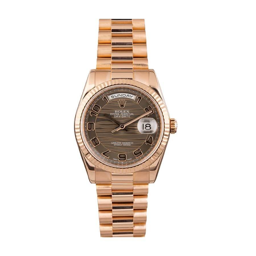 Rolex Day-Date II 218235-0035 Super Clone : 41mm Everose Gold Wave Dial