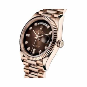 Rolex Day-Date 128235-0037 Super Clone : 36mm Everose Gold Brown Ombré Diamond Dial with Caliber 3255