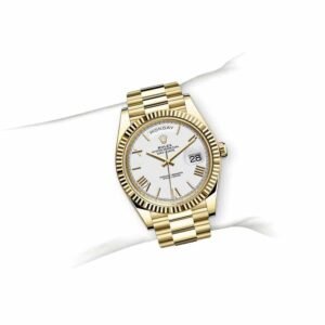Rolex Day-Date II 218238 Super Clone : 41mm Yellow Gold Silver White Dial