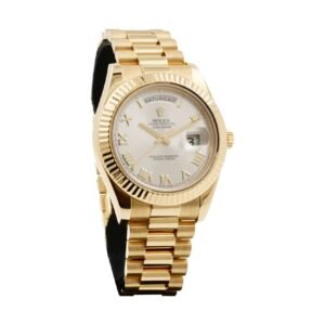 Rolex Day-Date II 218238 Super Clone : 41mm Yellow Gold Silver White Dial