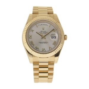 Rolex Day-Date II 218238 Super Clone : 41mm Yellow Gold Silver White Dial