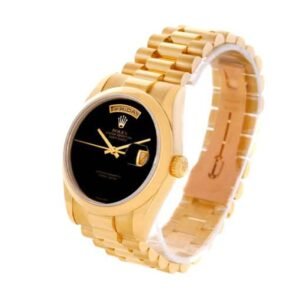 Rolex Day-Date 18038 Super Clone : 36mm Yellow Gold Onyx Dial