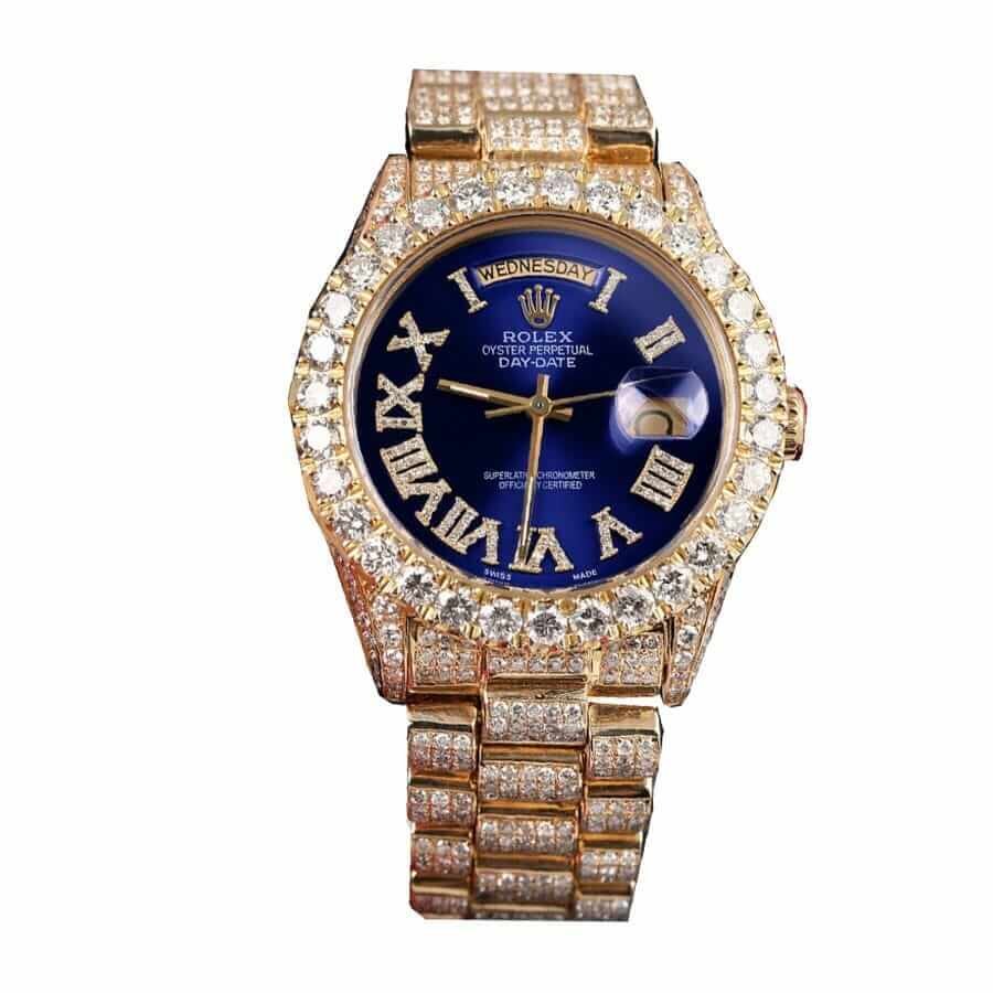 Rolex Day-Date 40 228238 Super Clone Iced Out : 40mm Yellow Gold Pave Diamond Dial