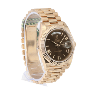 Rolex Day-Date 228235 Super Clone : 40mm Everose Gold Chocolate Roman Dial with Caliber 3255