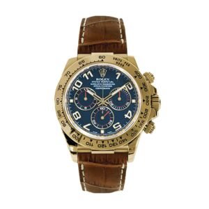 Rolex Daytona 116518 Super Clone: 40mm Yellow Gold Blue Dial Cosmograph
