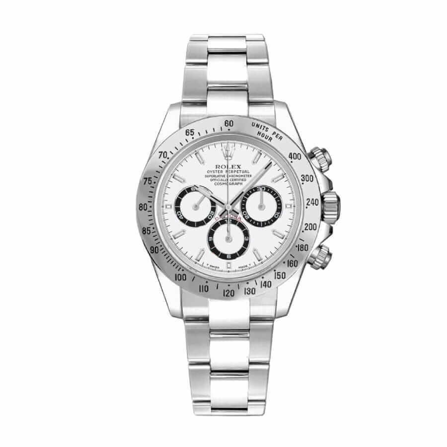 Rolex Daytona 116509 Super Clone: 40mm White Gold Rhodium Dial