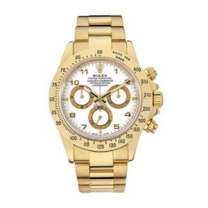 Rolex Daytona 116528 Super Clone: 40mm Yellow Gold White Dial Cosmograph