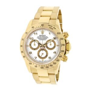 Rolex Daytona 116528 Super Clone: 40mm Yellow Gold White Dial Cosmograph