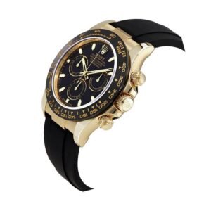 Rolex Daytona 116518LN Super Clone: 40mm Yellow Gold Black Dial Oysterflex