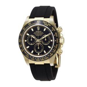 Rolex Daytona 116518LN Super Clone: 40mm Yellow Gold Black Dial Oysterflex