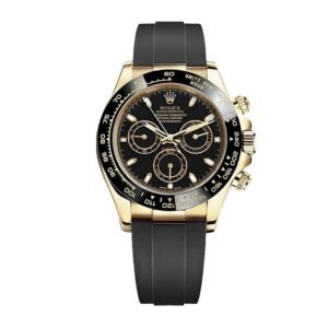 Rolex Daytona 116518LN Super Clone: 40mm Yellow Gold Black Dial Oysterflex