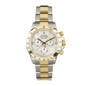 Rolex Daytona 116523 Super Clone: 40mm Two-Tone White Dial Chronograph