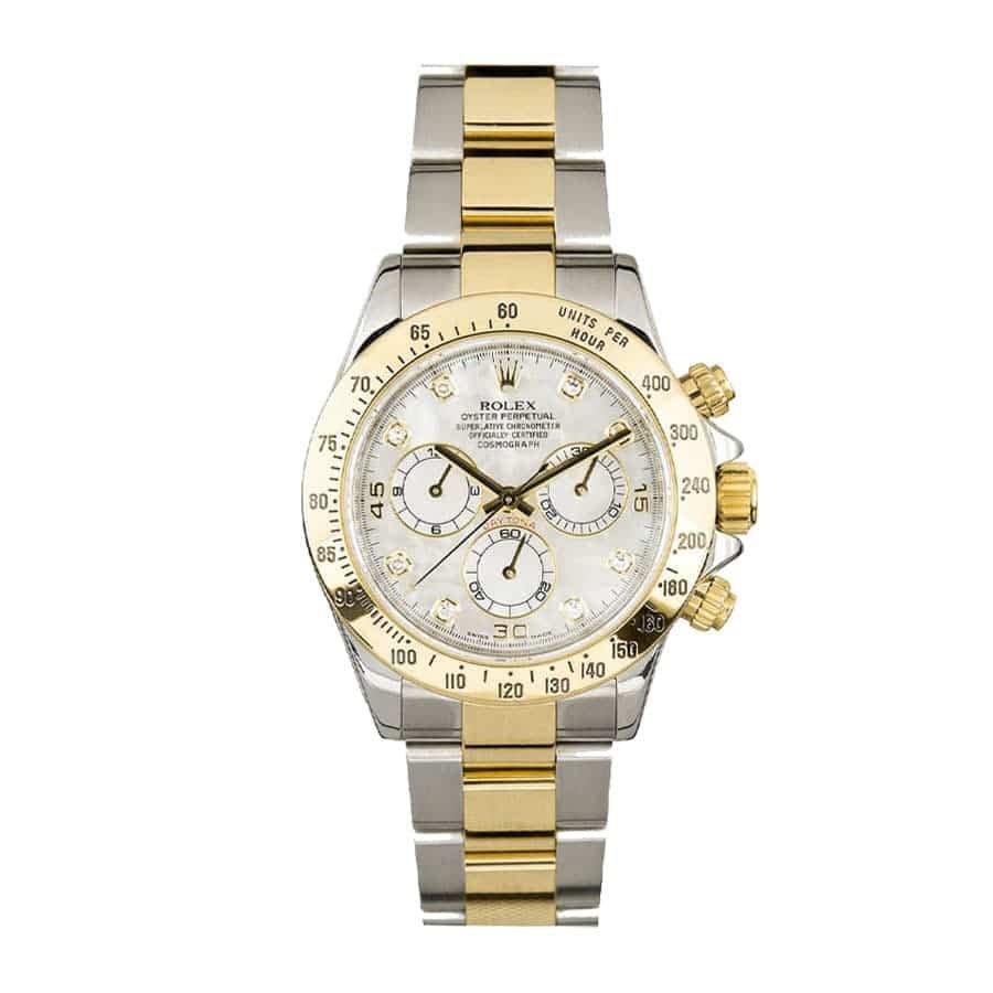 Rolex Daytona 116523 Super Clone: 40mm Two-Tone White Dial Chronograph