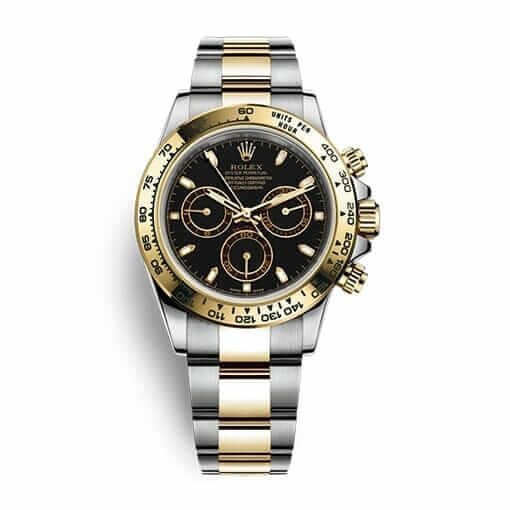 Rolex Daytona 116523 Super Clone: 40mm Two-Tone Steel and Gold Black Dial
