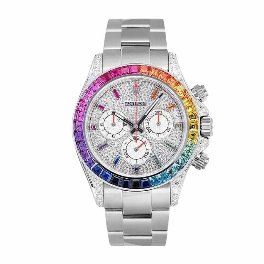 Rolex Daytona 116595RBOW Super Clone: 40mm Everose Gold Rainbow