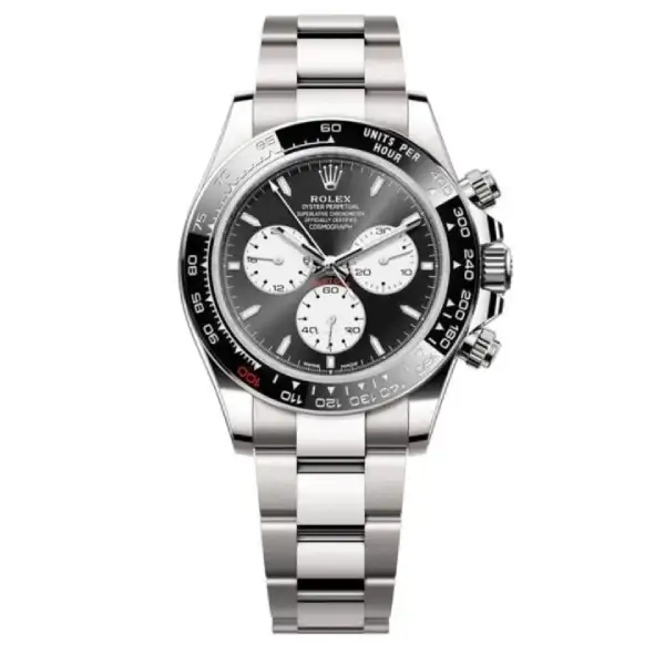 Rolex Daytona 126529LN Super Clone: 40mm White Gold Black Dial Open Caseback