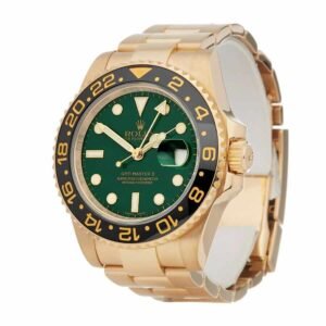 Rolex GMT-Master II 116718LN Super Clone : Yellow Gold Green Dial 40mm Oyster