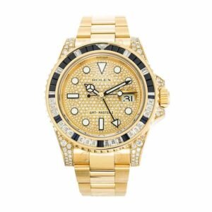 Rolex GMT-Master II Super Clone : Yellow Gold Diamond Watch 40mm