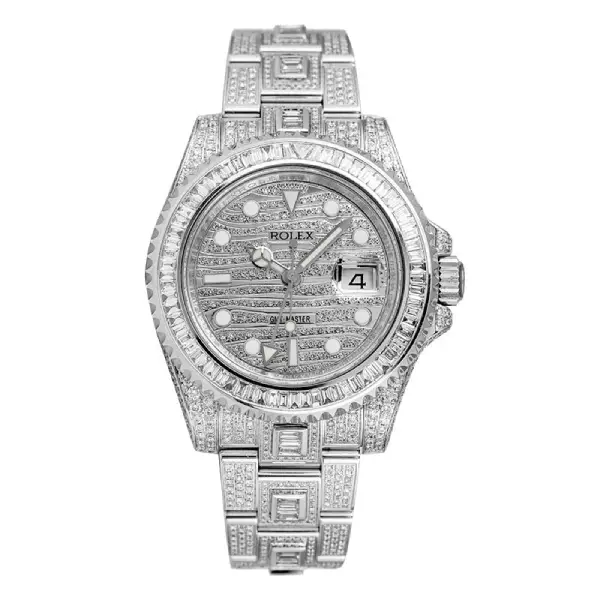 Rolex GMT-Master II 116710 Super Clone: Full Diamond Iced-Out 40mm