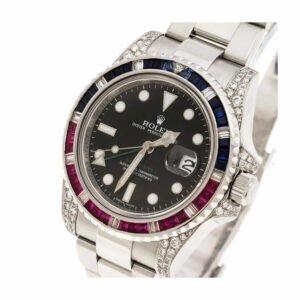Rolex GMT-Master II Super Clone: White Gold Diamond Bezel 40mm