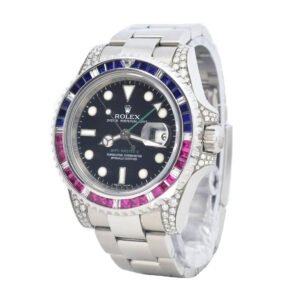 Rolex GMT-Master II Super Clone: White Gold Diamond Bezel 40mm