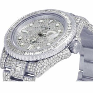 Rolex GMT-Master II 116769TBR Super Clone: White Gold Full Diamond 40mm Pavé Dial