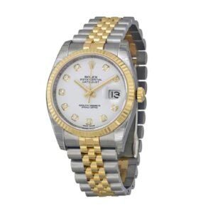 Rolex Datejust 36 16233 Super Clone : Two-Tone Steel Gold Fluted Bezel Mother of Pearl Dial