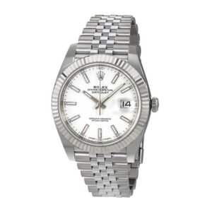 Rolex Datejust 41 126334 Super Clone White Rolesor White Dial Jubilee