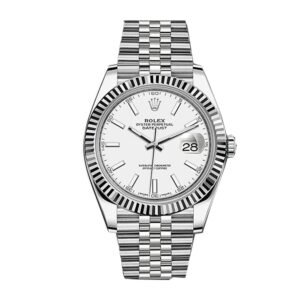 Rolex Datejust 41 126334 Super Clone White Rolesor White Dial Jubilee